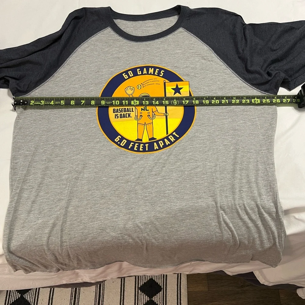 No Label Brewing Astros Gray and Black Baseball Graphic Men's Shirt Sz XXL EUC